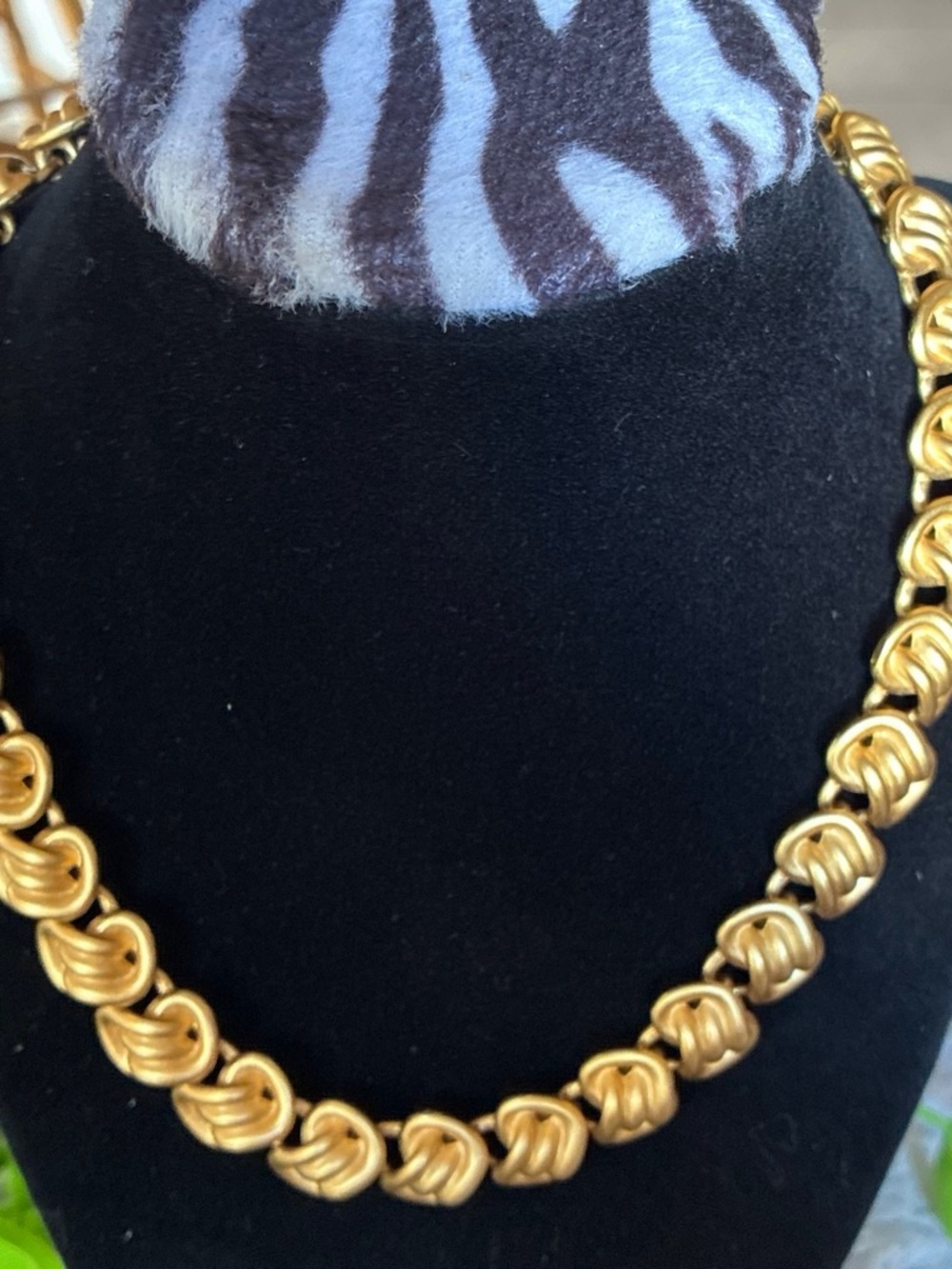 Gold Tone Knot Link Necklace - Women's Fashion Jewelry - Picture 3 of 6
